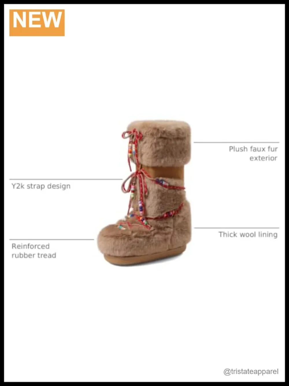 Faux Fur Knee High Snow Boots Women Fuzzy Winter Mid-Calf Lace-Up